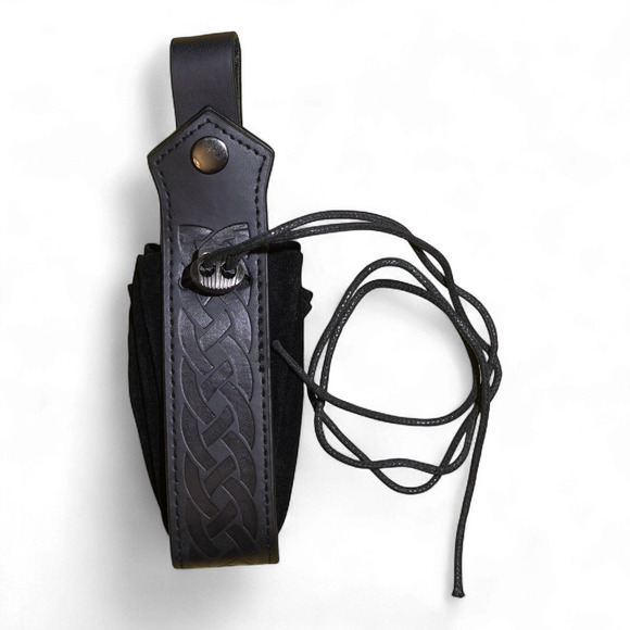 VTG-Inspired Medieval FauxLeather Belt Potion Bottle Pouch Viking Black NWT - Picture 3 of 8